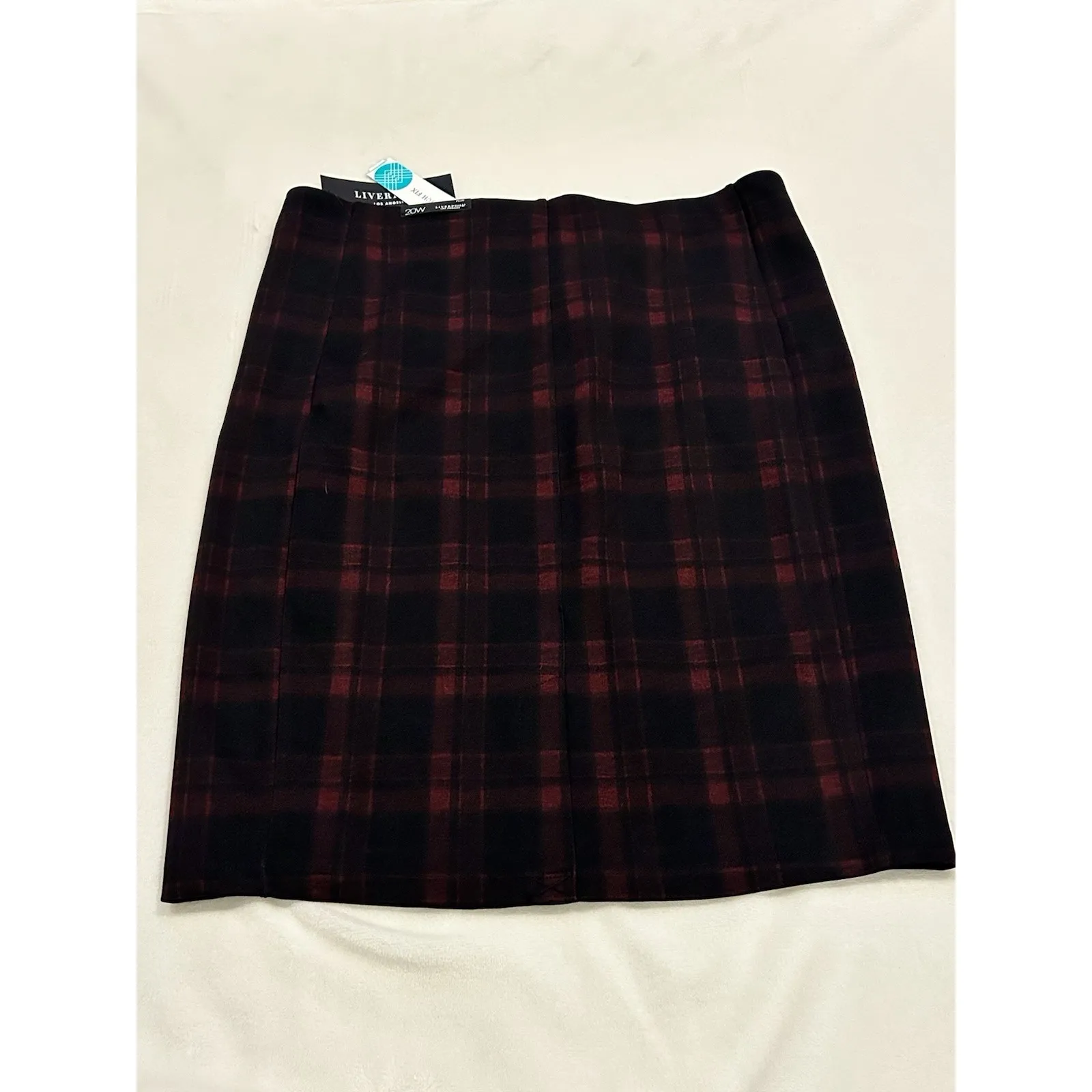 NWT Liverpool LA Plaid Red Black Pencil Skirt Womens Size 20w - Image 3