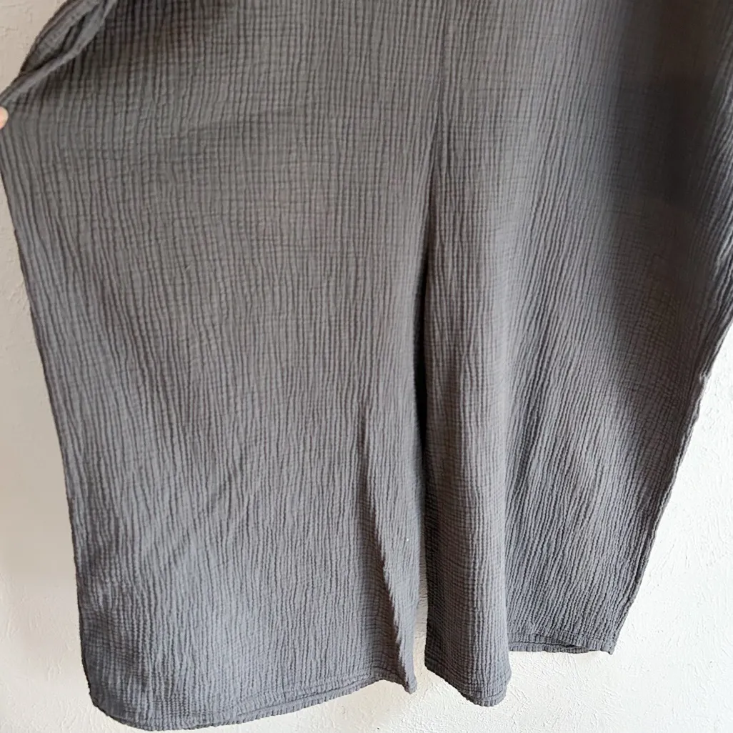 Beachwood Kaftan Jumpsuit Charcoal Gray Oversized O/S Cotton Gauze Size undefined - Image 5