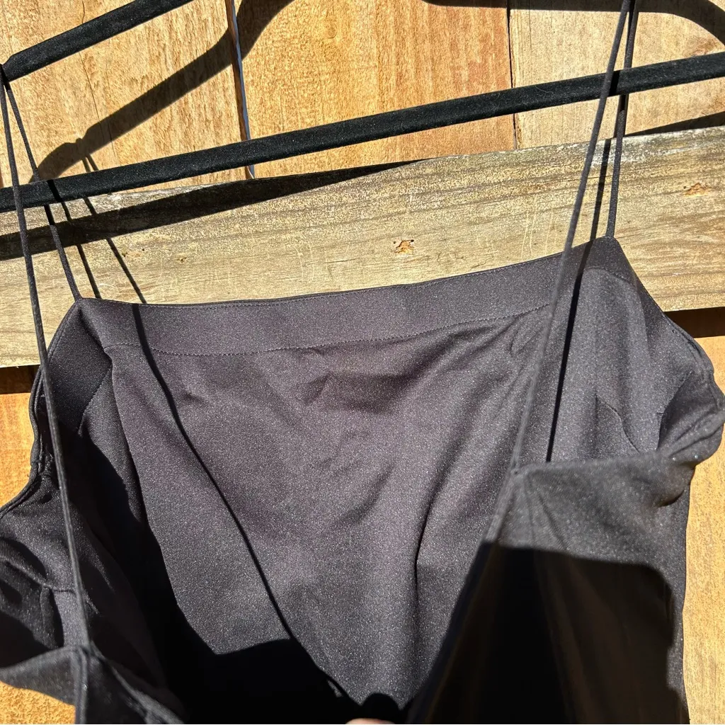 Vintage 90s/Y2K Goth Fairy Embellish 3D Flowers Spaghetti Strap Maxi Dress Sz 14 Black - Image 6