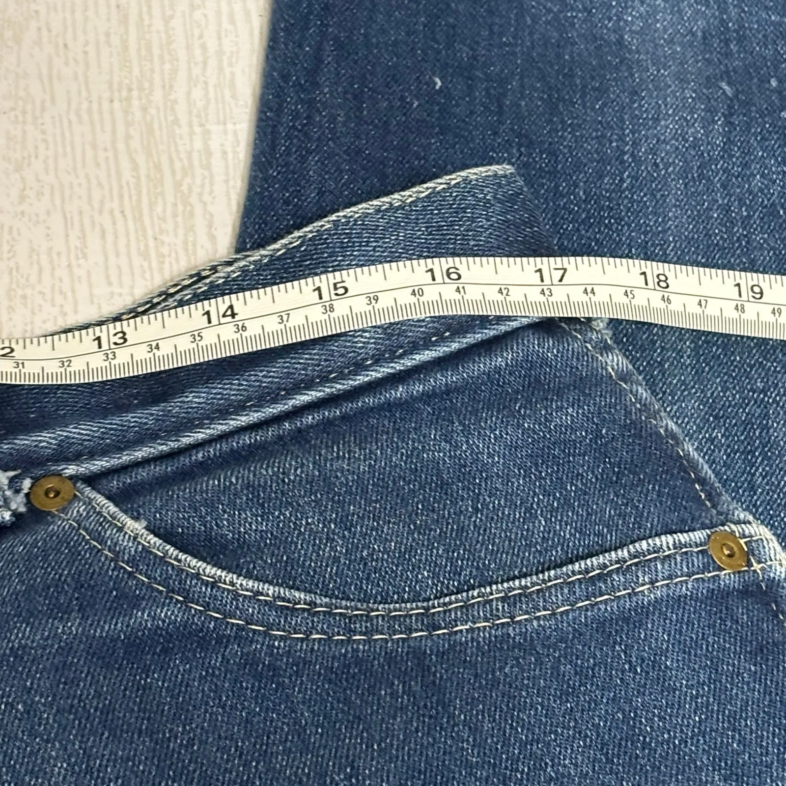 Vintage Chic Jeans Waist 36 Short Length Retro Estimating 18 Blue - Image 9