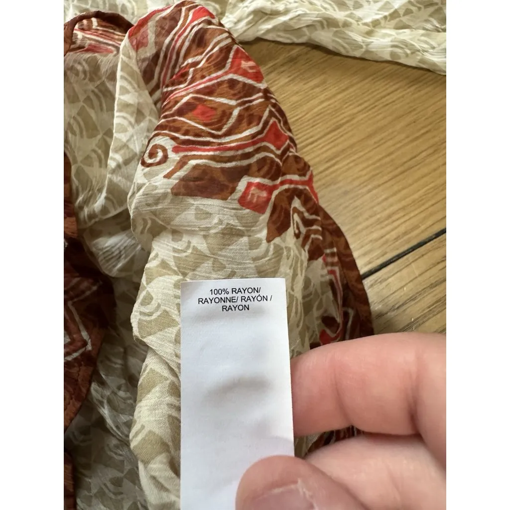 Lucky Brand Women Size 1X Lightweight‎ Blouse Tassels Flowing Boho Peasant Rayon - Image 9