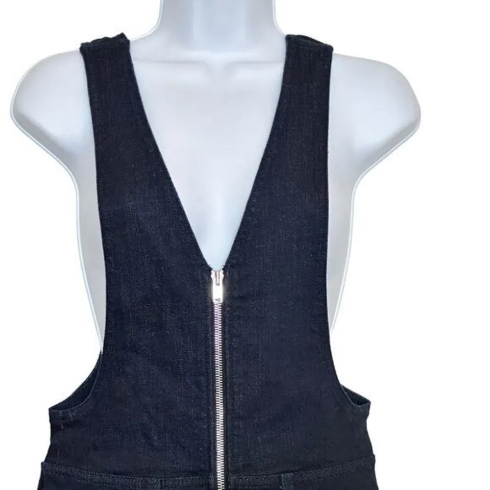 NWT‎ 7 For All Mankind Denim Zip Front Jumpsuit Jean Overalls Dark Blue sz XS - Image 15