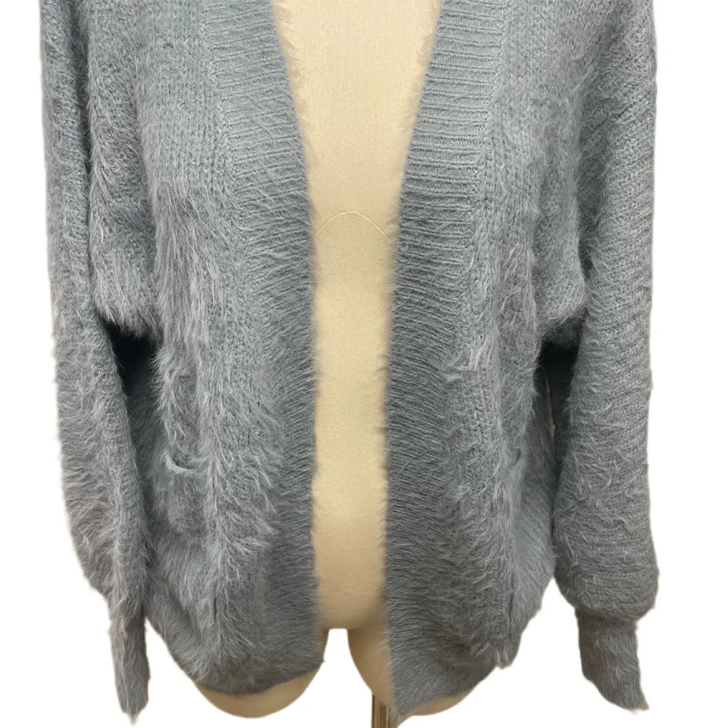 PINCH Fuzzy Knit Open Front Cardigan Sweater – Women's Small/Medium Blue - Image 5