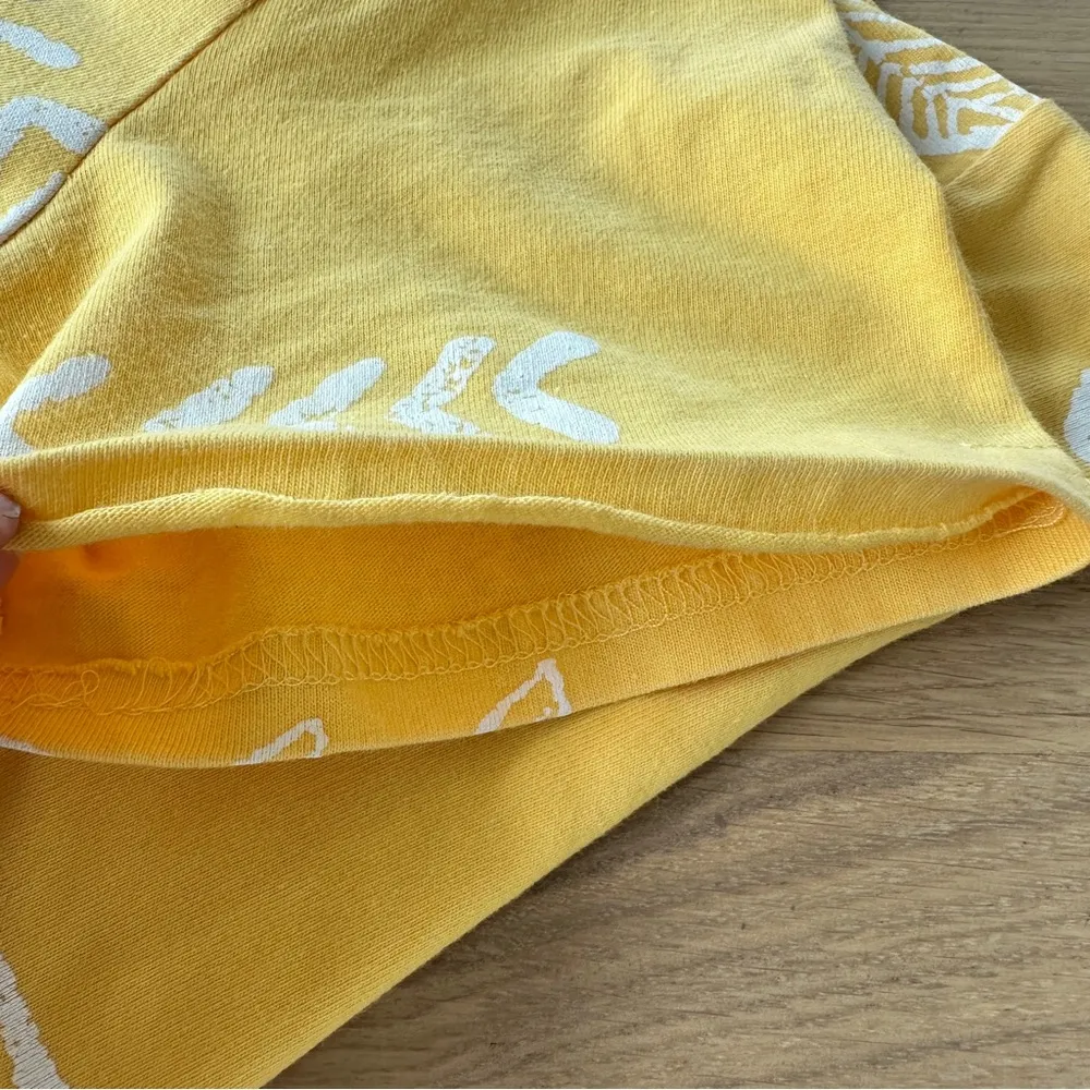 Vintage USA MADE Yellow Maxi Dress 100% Cotton Fish Print Sz S Jostar Coastal - Image 9