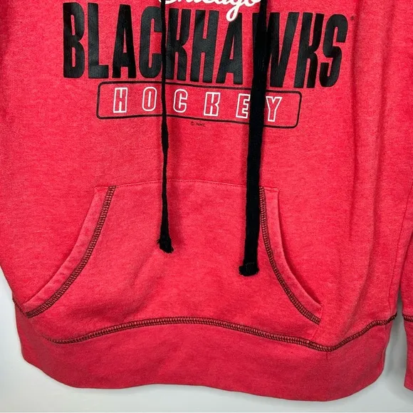 NHL Chicago Blackhawk’s Women’s‎ Lace Up Sweatshirt Size L 12/14 Red Size L - Image 6