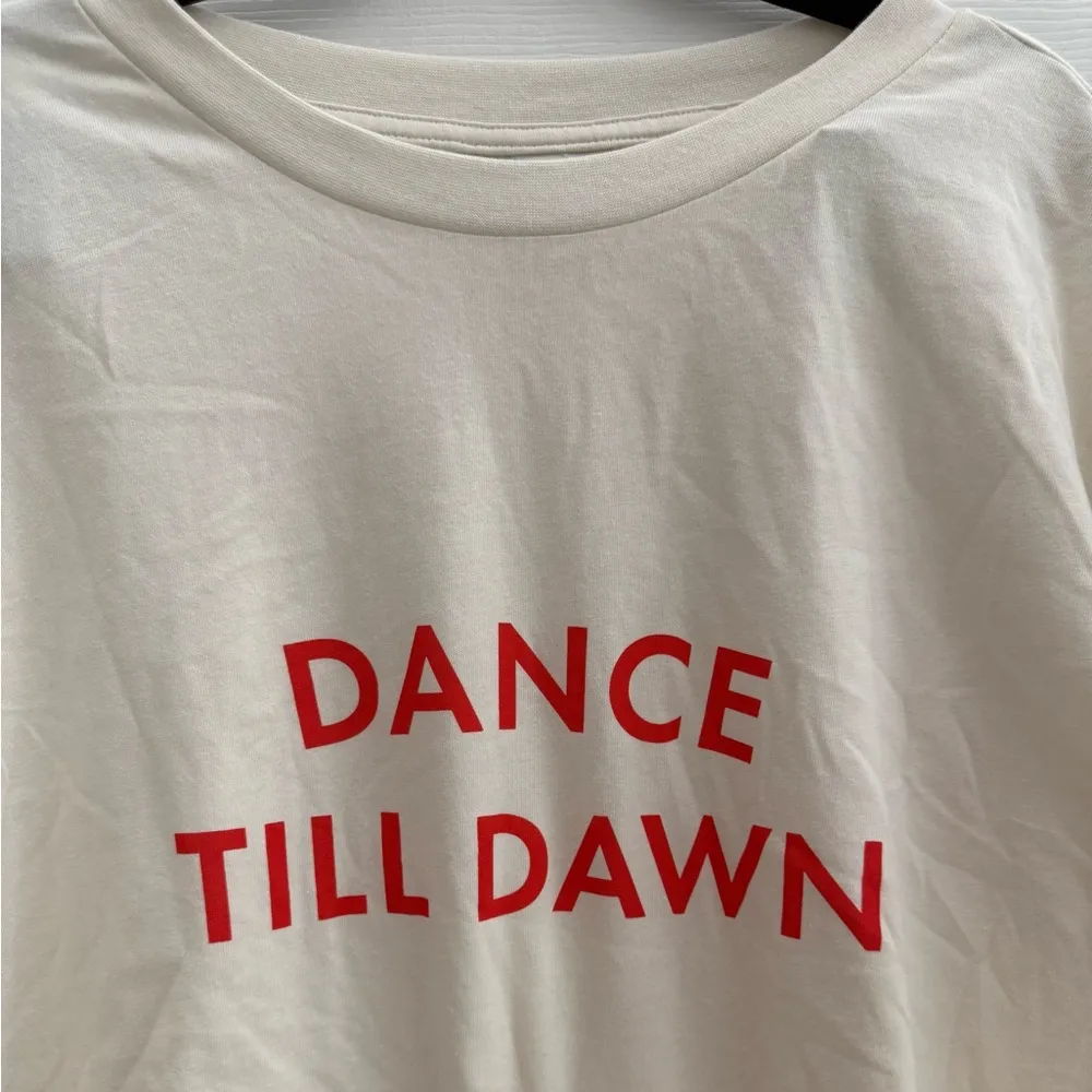 Dance Till Dawn Short Sleeve Graphic T-Shirt kate spade new york Cream Size XL - Image 6