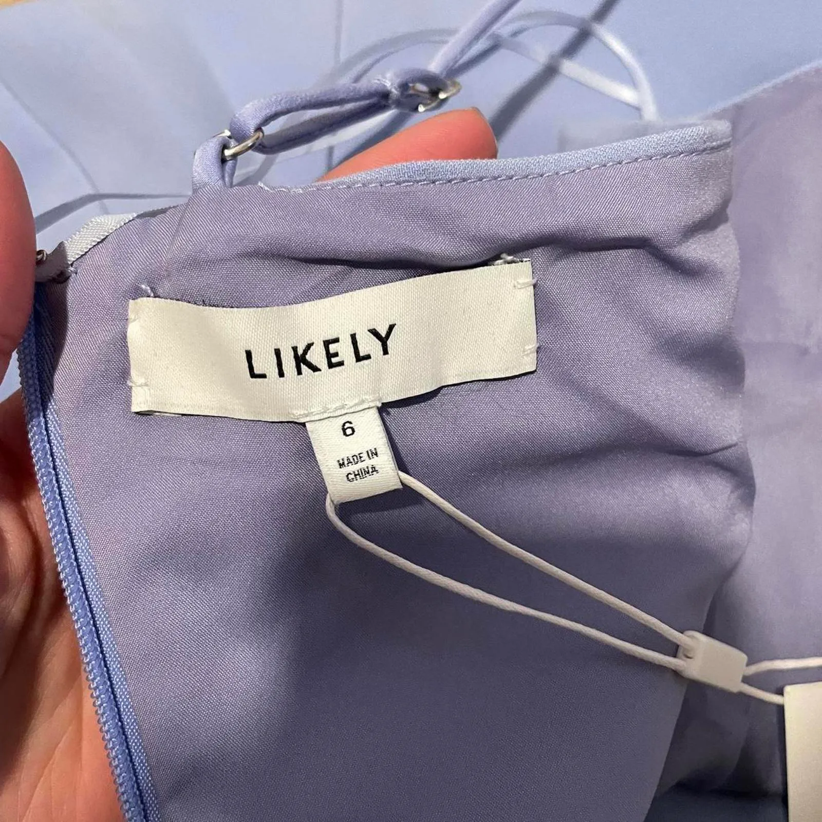 Baby blue midi dress with a split up the front. brand is likely, size 6 - Image 8