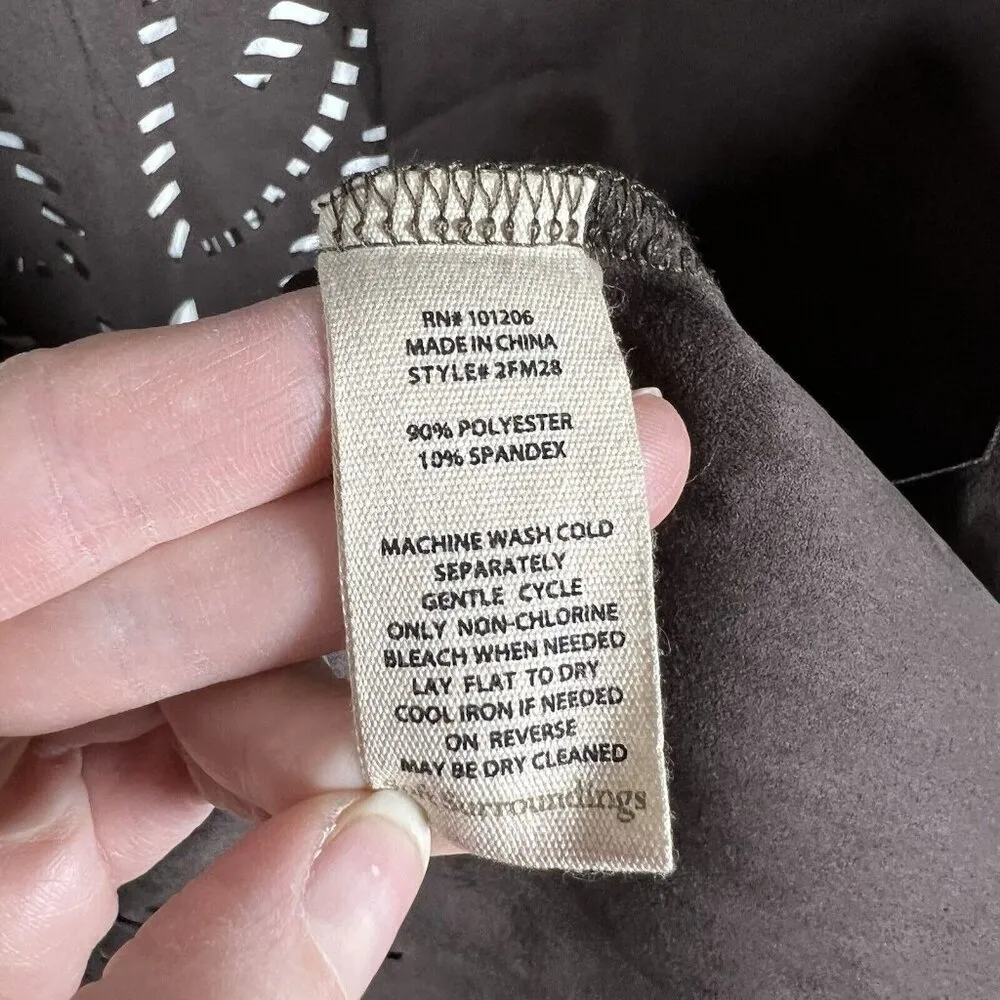 Soft Surroundings Faux Laser-cut Robin Suede Jacket Burnt Hickory Large NWT - Image 8