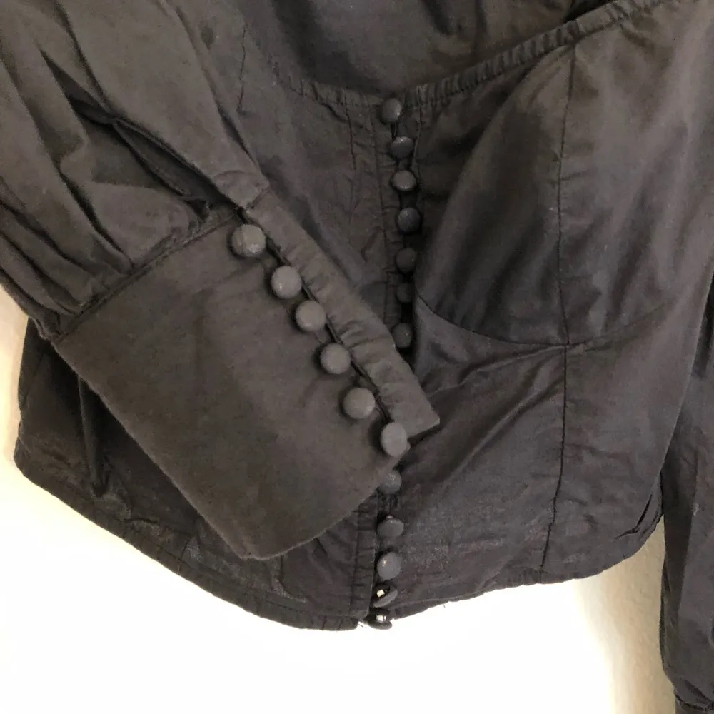 Nasty Gal Black Long Sleeve Crop Top Cotton small - Image 5