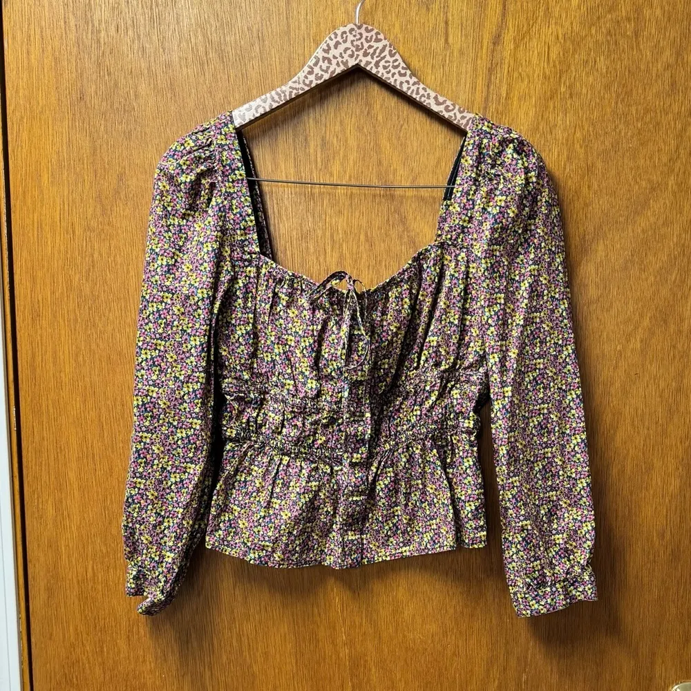 J. Crew Cinched-Waist Organic Cotton Top Liberty Fabric Busy Izzy Floral 12 - Image 16