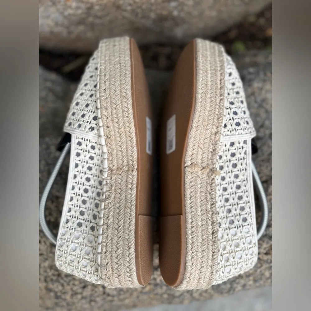 ASOS Design July Flatform Espadrilles in Cream Weave Tan Size 12 - Image 3