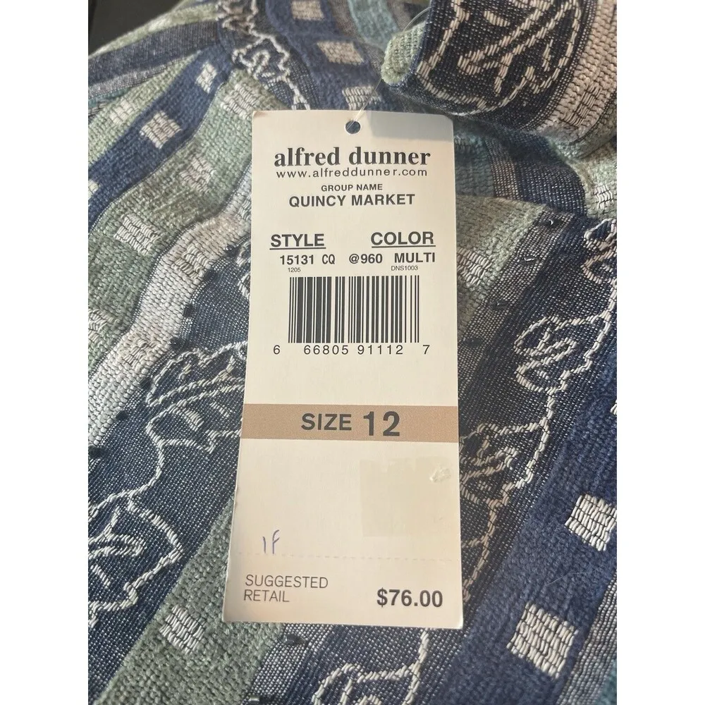ALFRED DUNNER "QUINCY MARKET” JACKET BLAZER BLUE/GREEN TEXTILE SIZE 12 NWT - Image 9