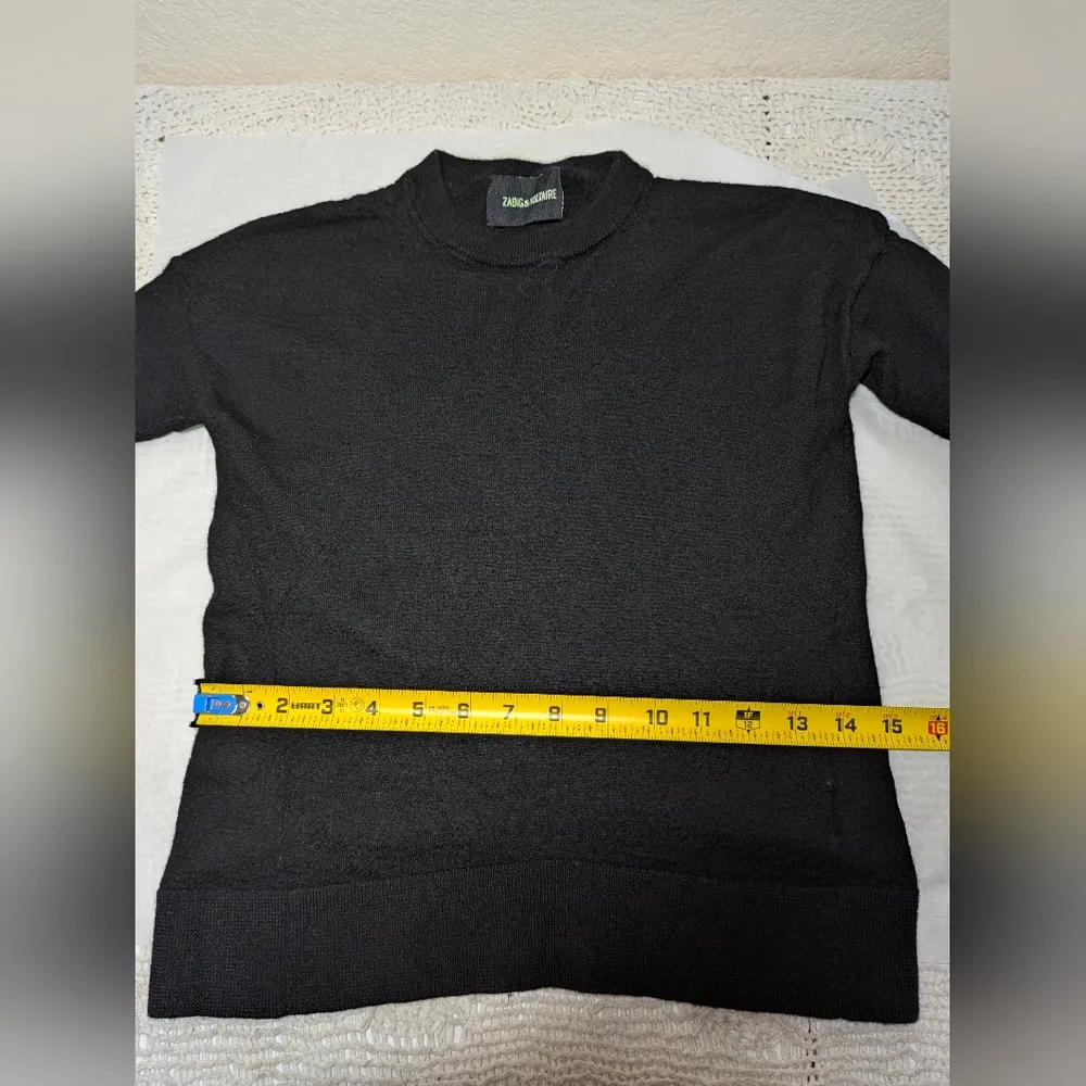 Zadig & Voltaire Black Knit Pullover Size XS - Image 9