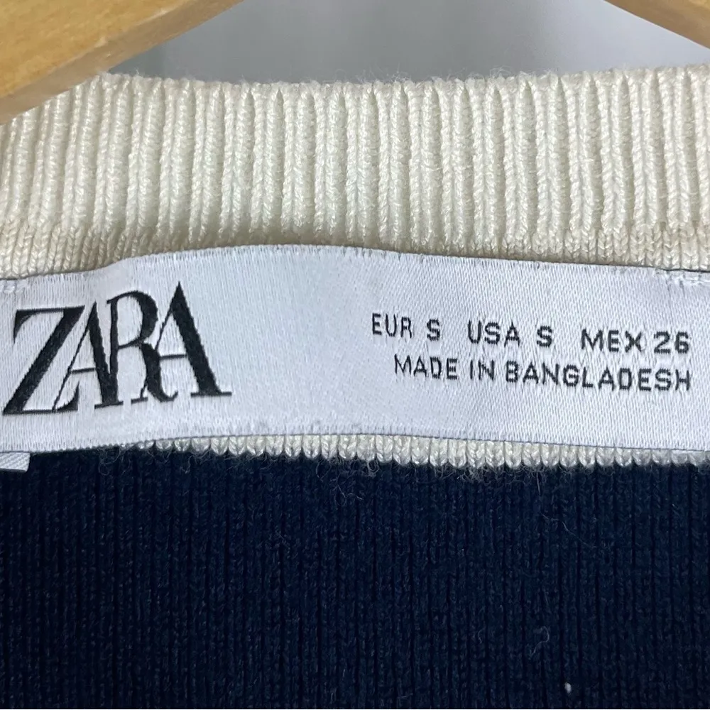 Zara Knit Small Crop Top Tank Top Retro Academia Nautical Striped - Image 5