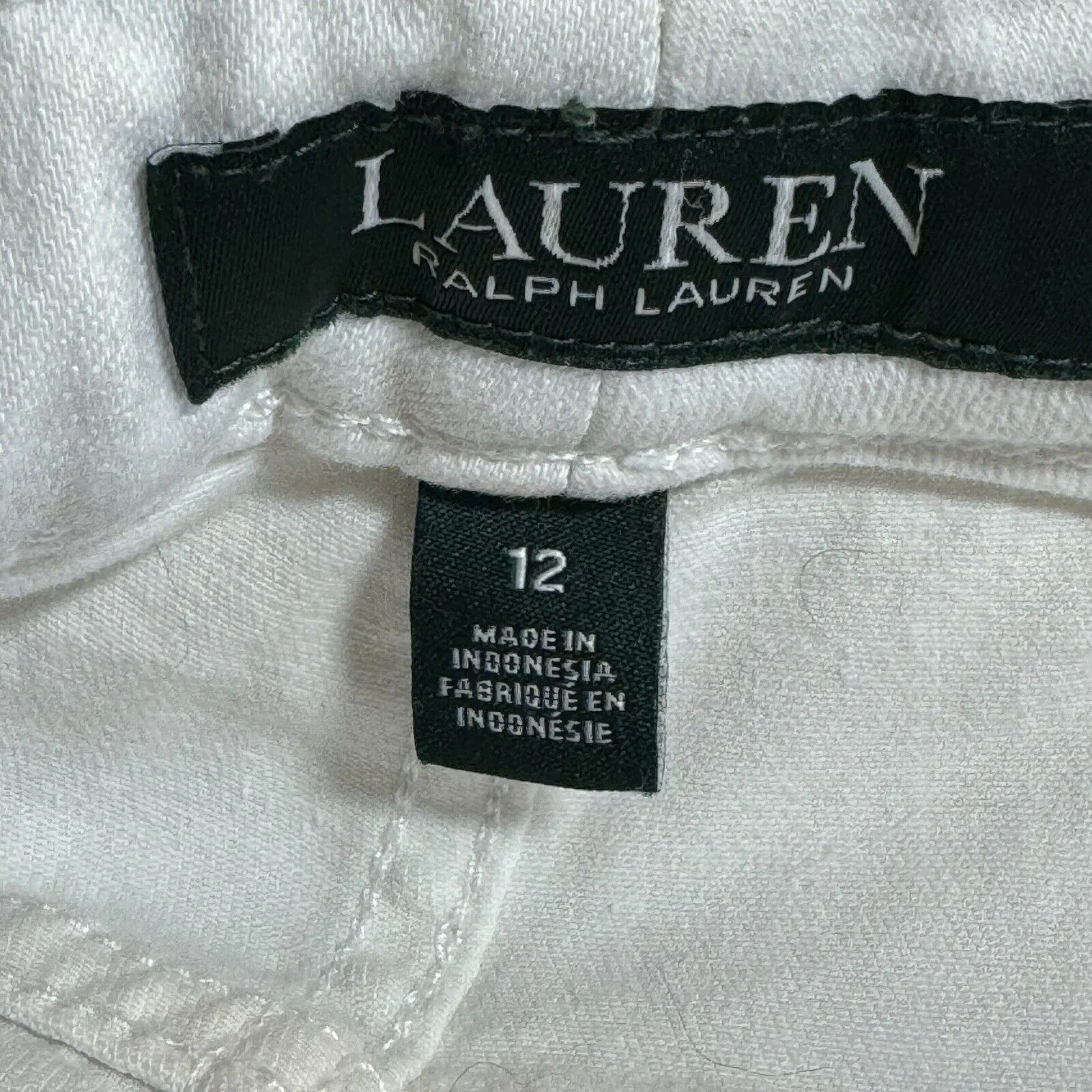 Lauren Ralph Lauren Jeans Women's 12 White Wash Denim Pants Slim Straight - Image 5