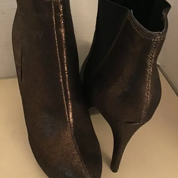 Rock & Republic women bronze metallic heel boots US size 8.5 - Image 2