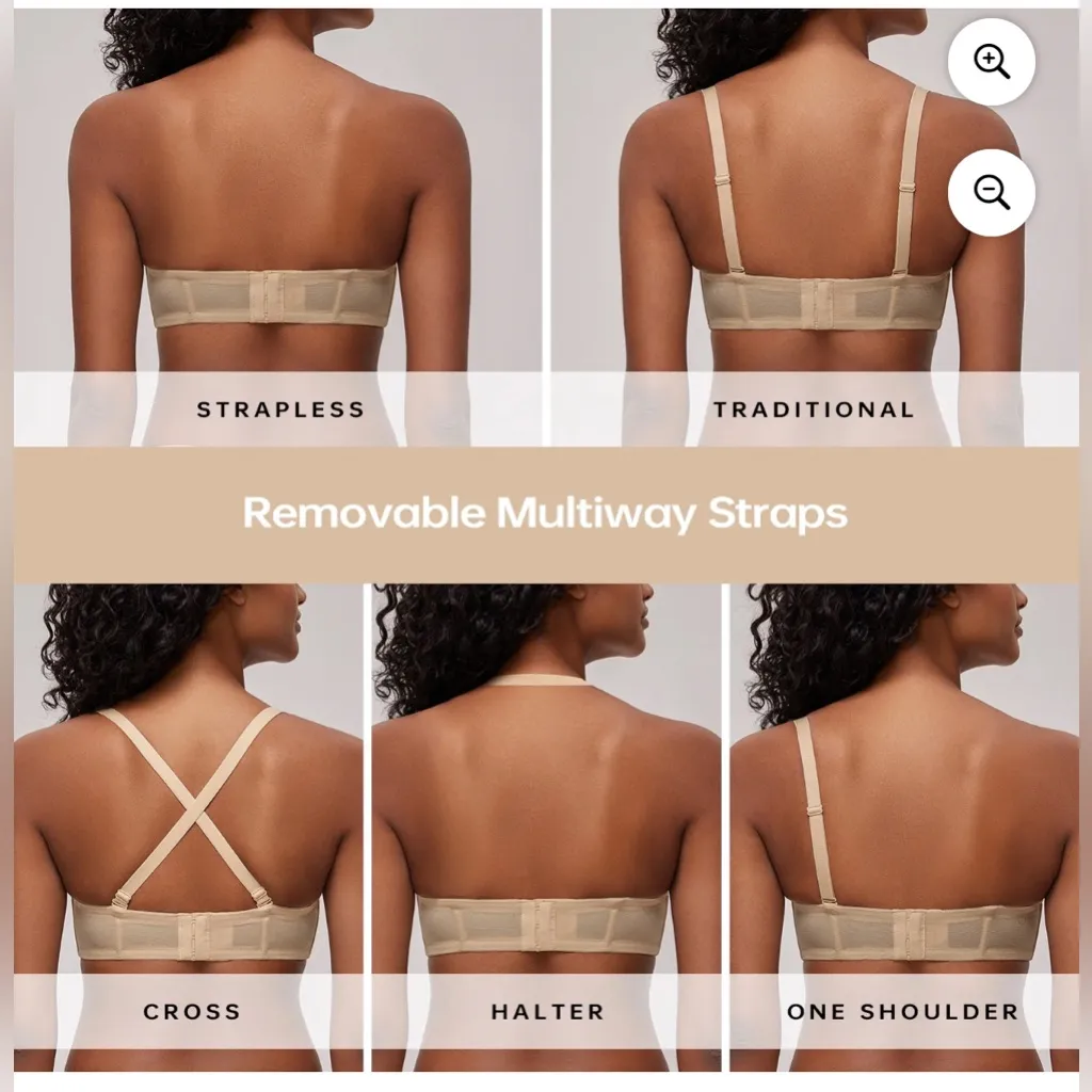 NEW Push Up Strapless Full Cup Plus Size Underwire Support Padded Bra 42D - Image 3