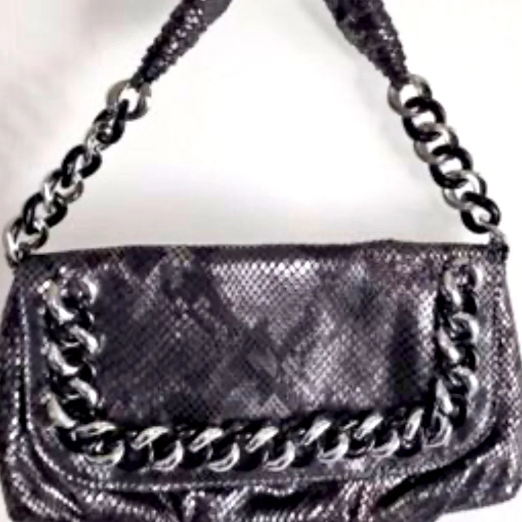 Michael Kors RARE VINTAGE Metallic Python ID Chain Shoulder Bag - Image 5