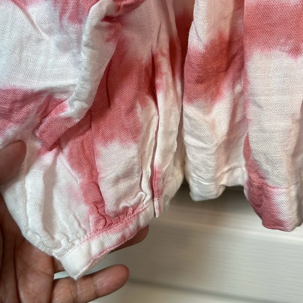 Lucky Brand Wine Tasting Tie Neck Pleated Peasant Blouse Size XL EUC #0541-OC - Image 4