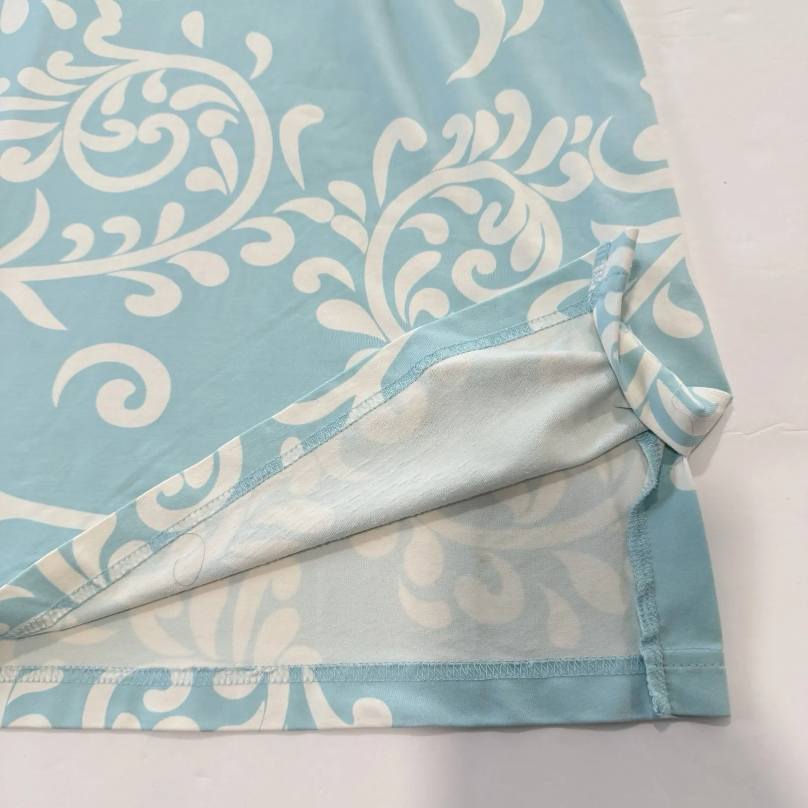 J. McLaughlin Blue Catalina Cloth 3/4 Sleeve Stretch Cadence Dress Size MEDIUM - Image 4