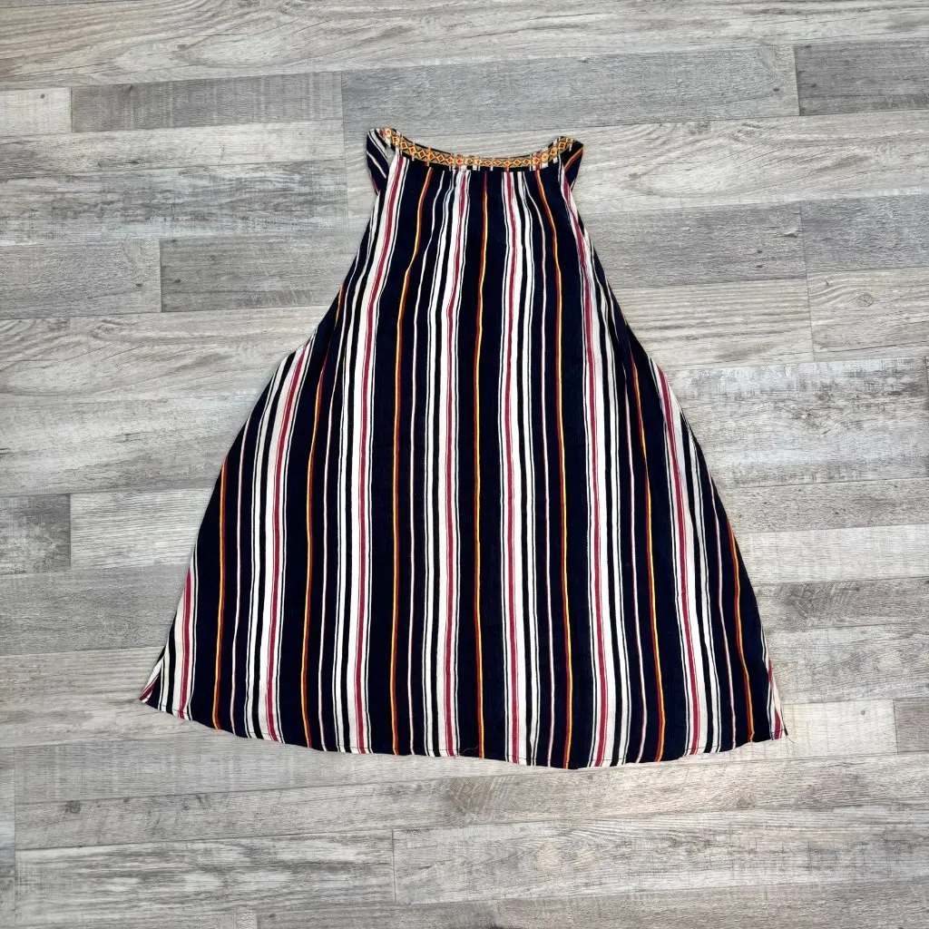 Savanna Jane Black Stripe Floral Embroidered Halter Style Top K27 - Image 6