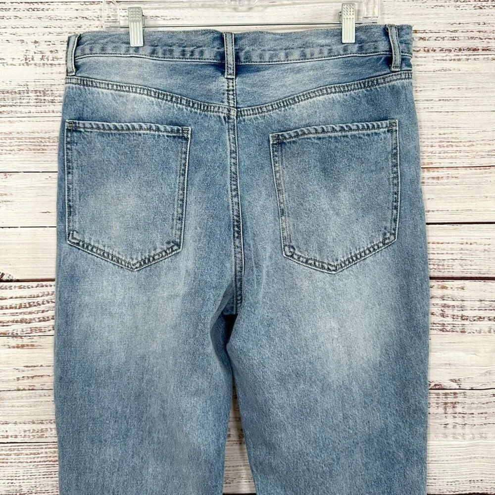 NEW Twelve by ontwelth Cropped Denim Raw Hem Jeans, NWT, Size 31 Waist Blue - Image 7