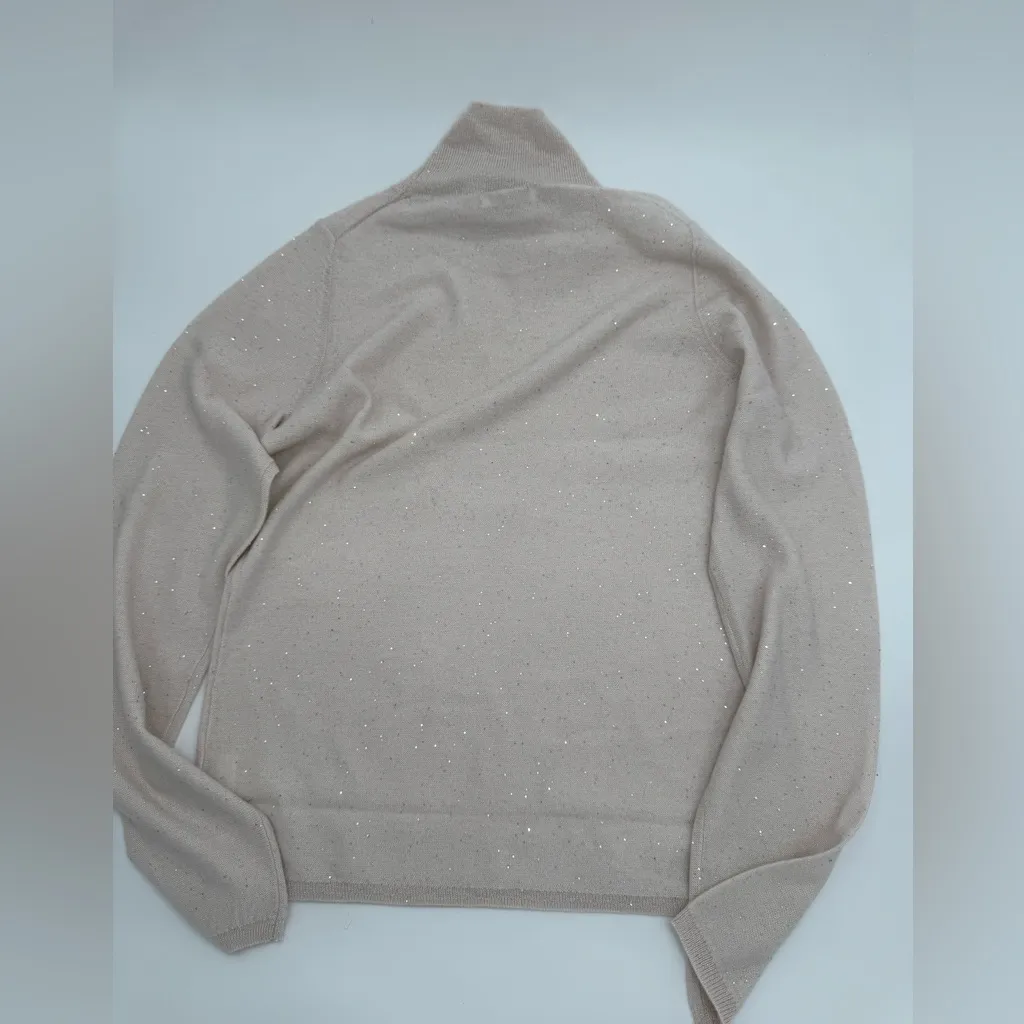 NakedCashmere LIVIA SEQUIN TURTLENECK Shell Pink Medium NWT - Image 5