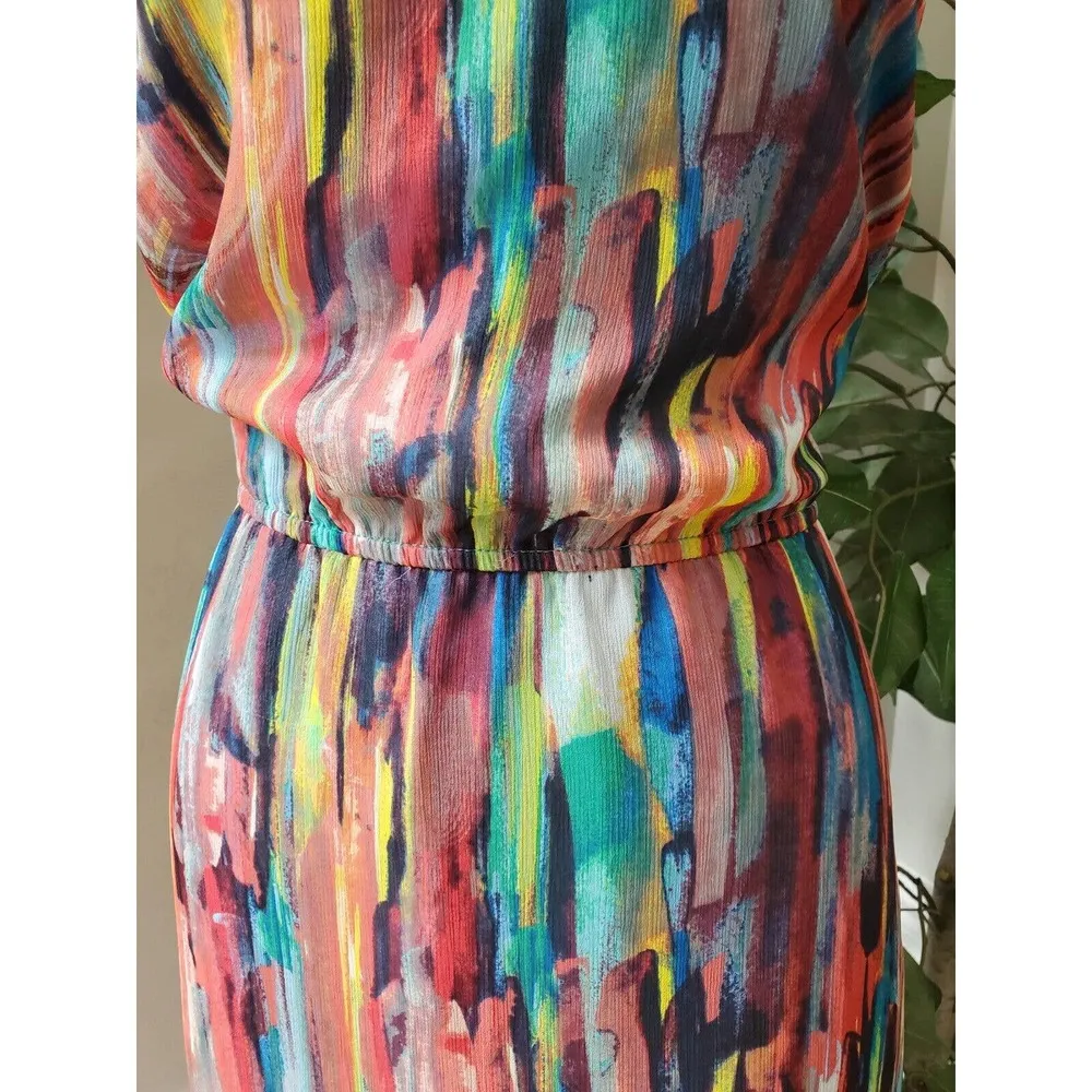 Jack By BB Dakota Multicolor Polyester Sweetheart Neck Sleeveless Maxi Dress 6 - Image 6