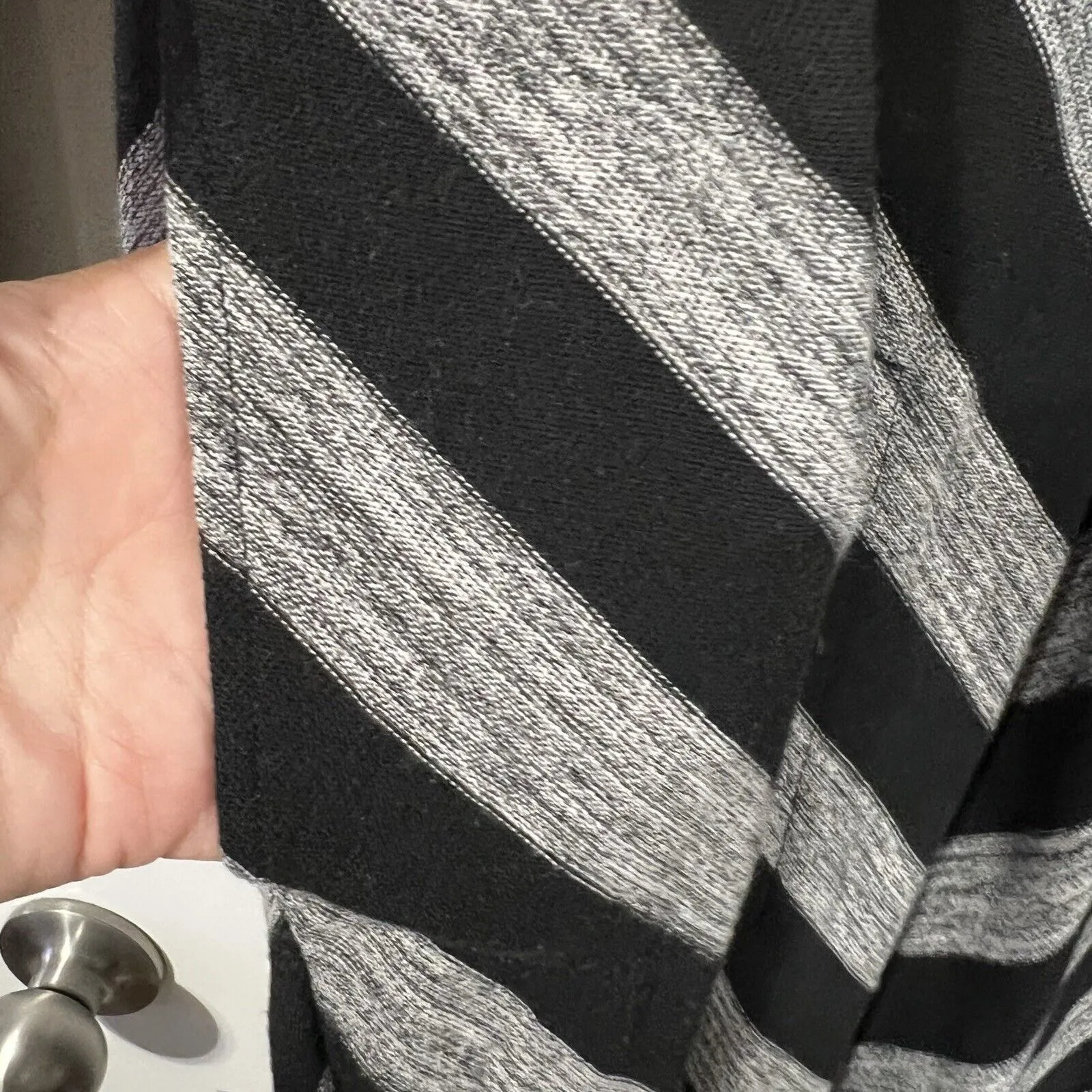 Free People Beach XS Maxi Cover Up Dress Black Gray Chevron Long Sleeve Hooded - Image 4