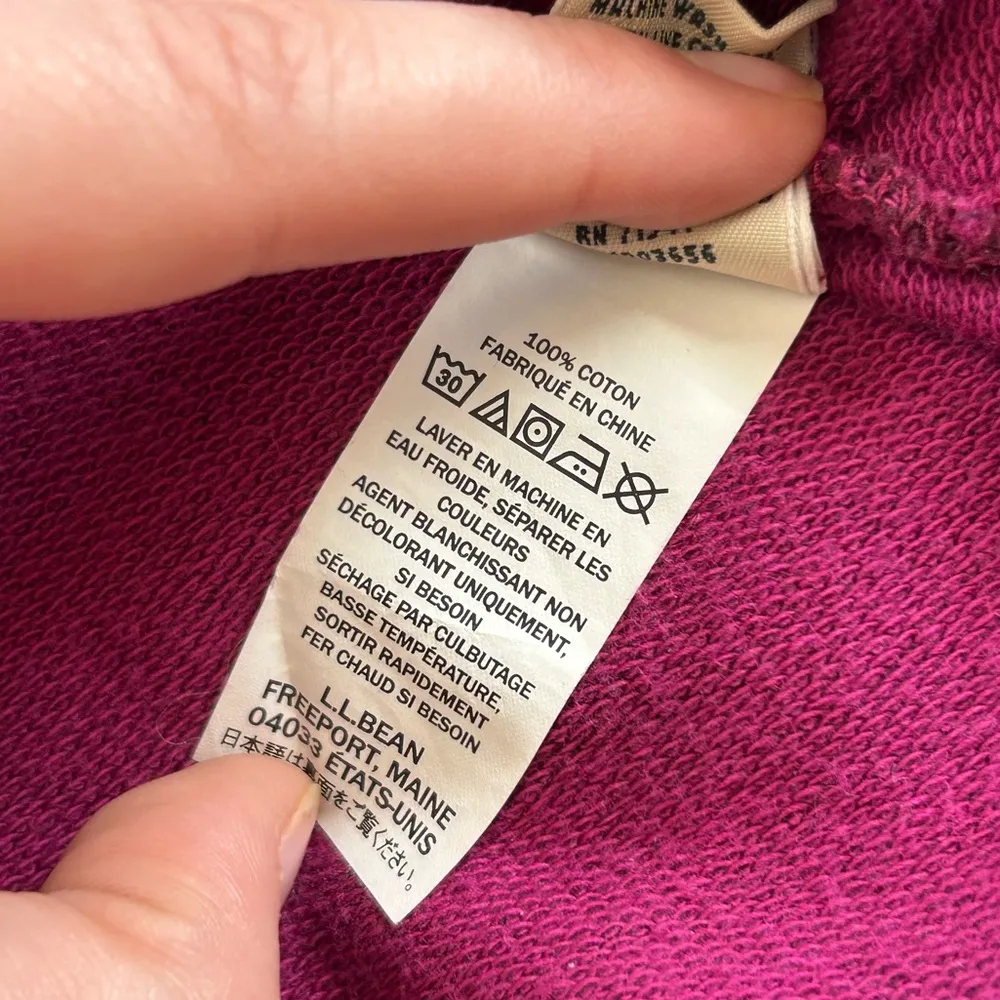 Vintage LL Bean size L woman’s button pullover top maroon blue 100% cotton - Image 10