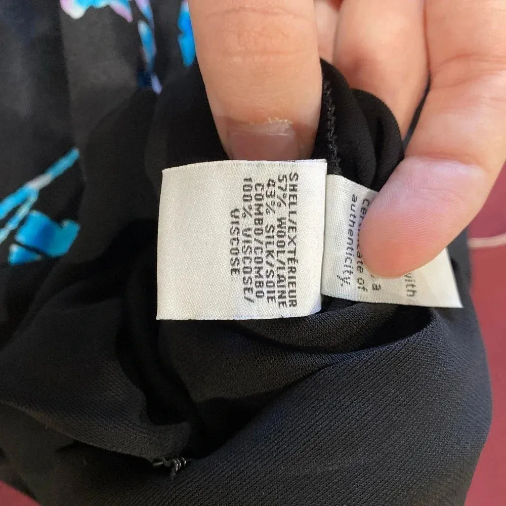 DIANE VON FURSTENBERG Valerie Dress Black Floral Size 2 Wrap Silk Blend - Image 9