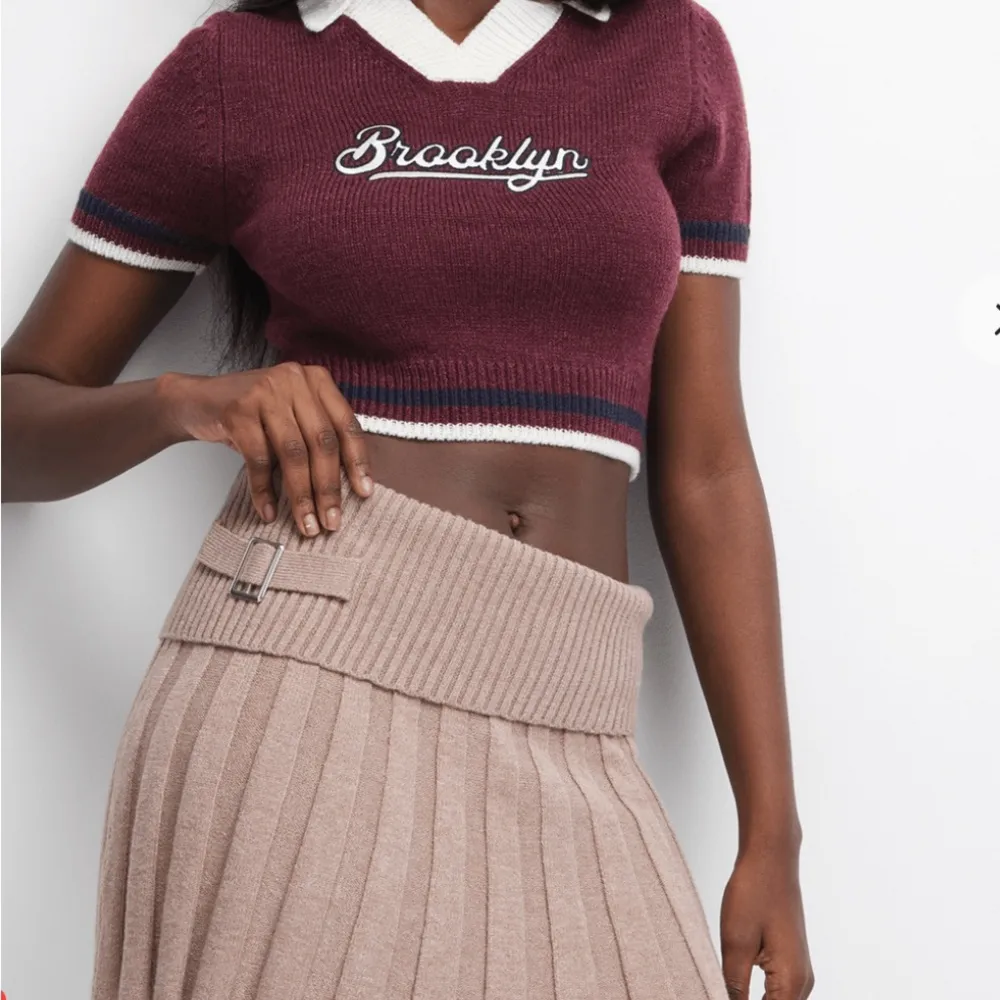 Source Unknown Ribbed Knit Skater Skirt - Soft Pink - Image 10