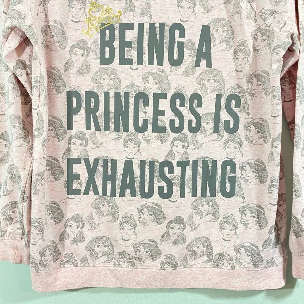 Disney Women's Pink "Being a Princess is Exhausting" Graphics Top Size XS - Image 7