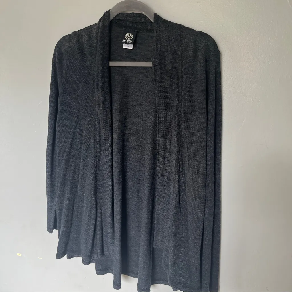 Anthropologie Bobeau Open Front Cardigan – Charcoal Gray – Size Large (L/G) - Image 3