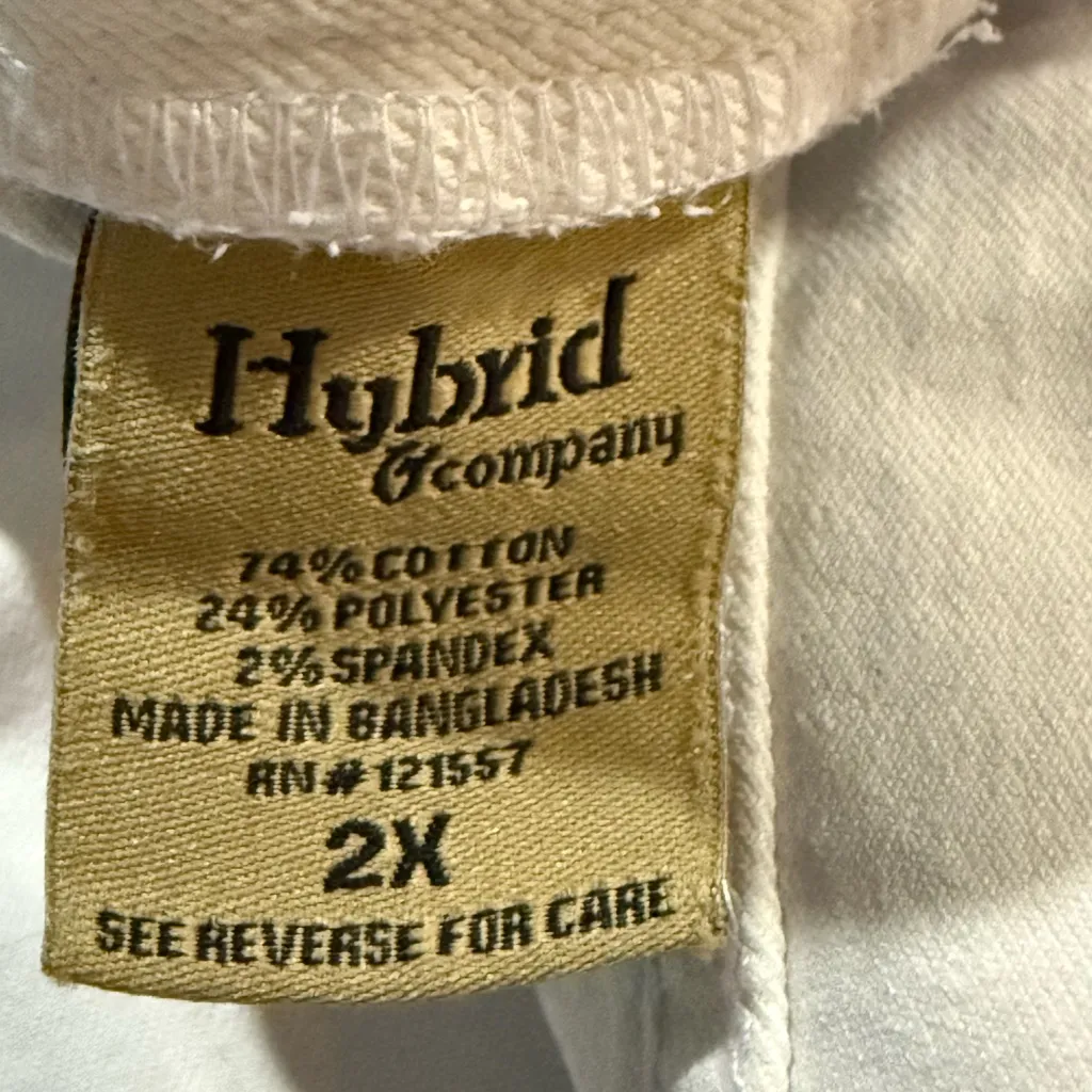 Hybrid & Company Women's white Denim Overalls size 2x - Image 6