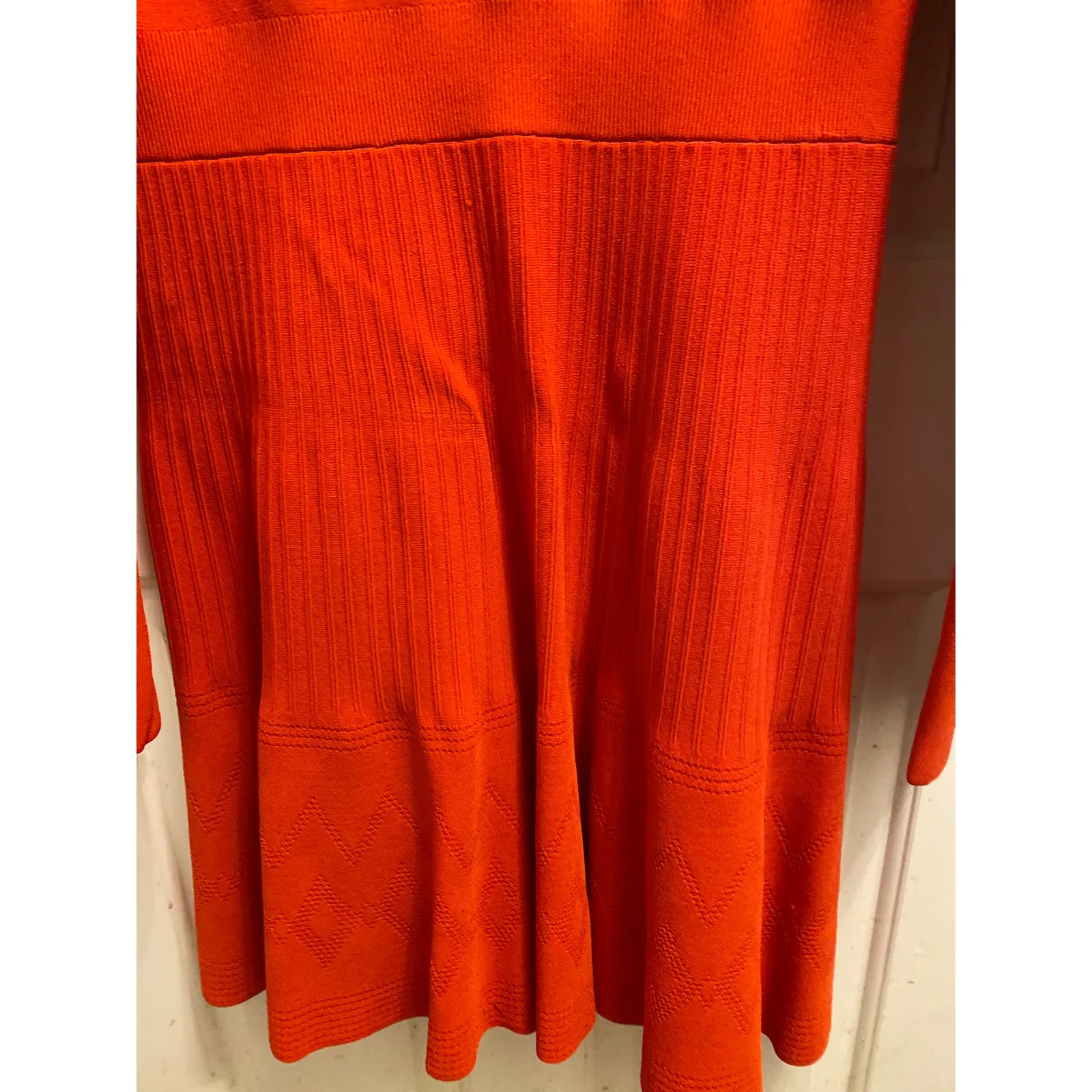 Jason Wu Women's Size XL Heavy Knit Long Sleeve Sweater Dress Midi Orange - Image 3