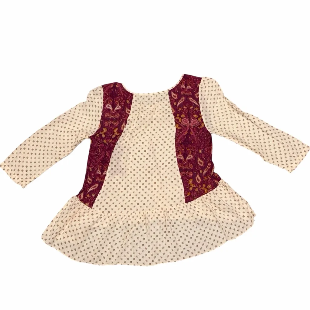 Free People Paisley Dandelion Peplum Peasant Top Blouse size Small - Image 6