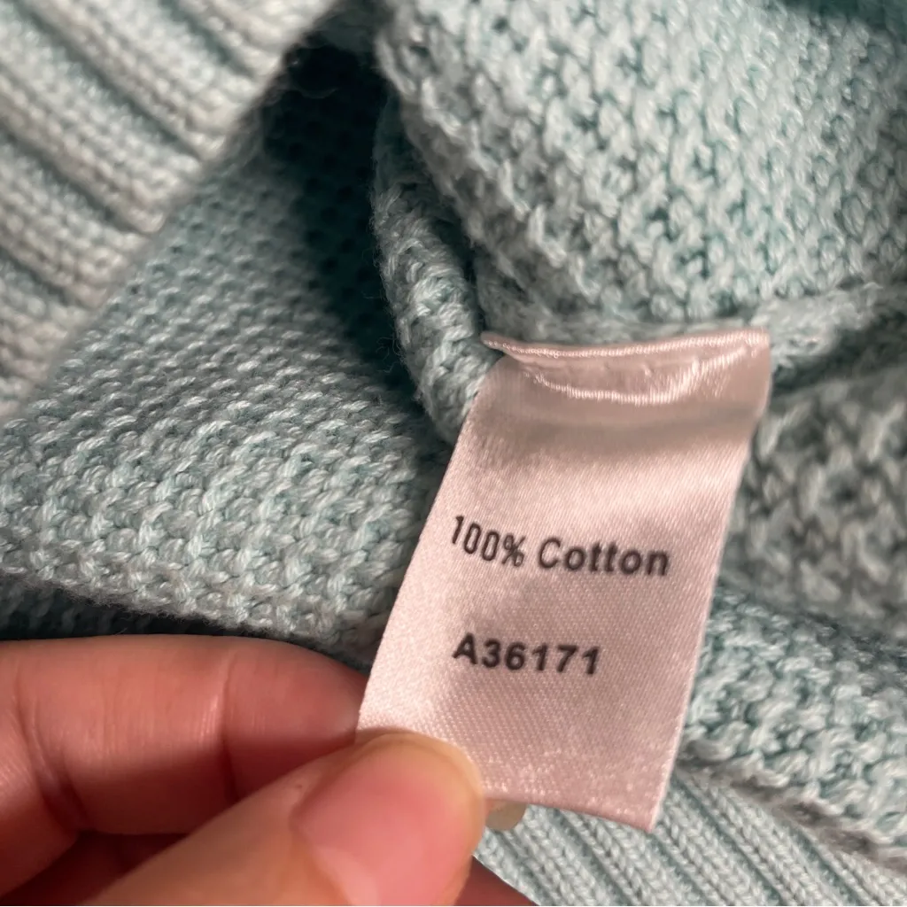 Appleseeds Vintage 90s Womens Petite XL Light Blue Cotton Knitted Polo Shirt Size undefined - Image 7