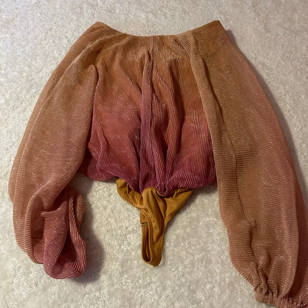 $228 NWOT Song of Style Inez Bodysuit‎ In Sunset Multi Size S Pink - Image 5