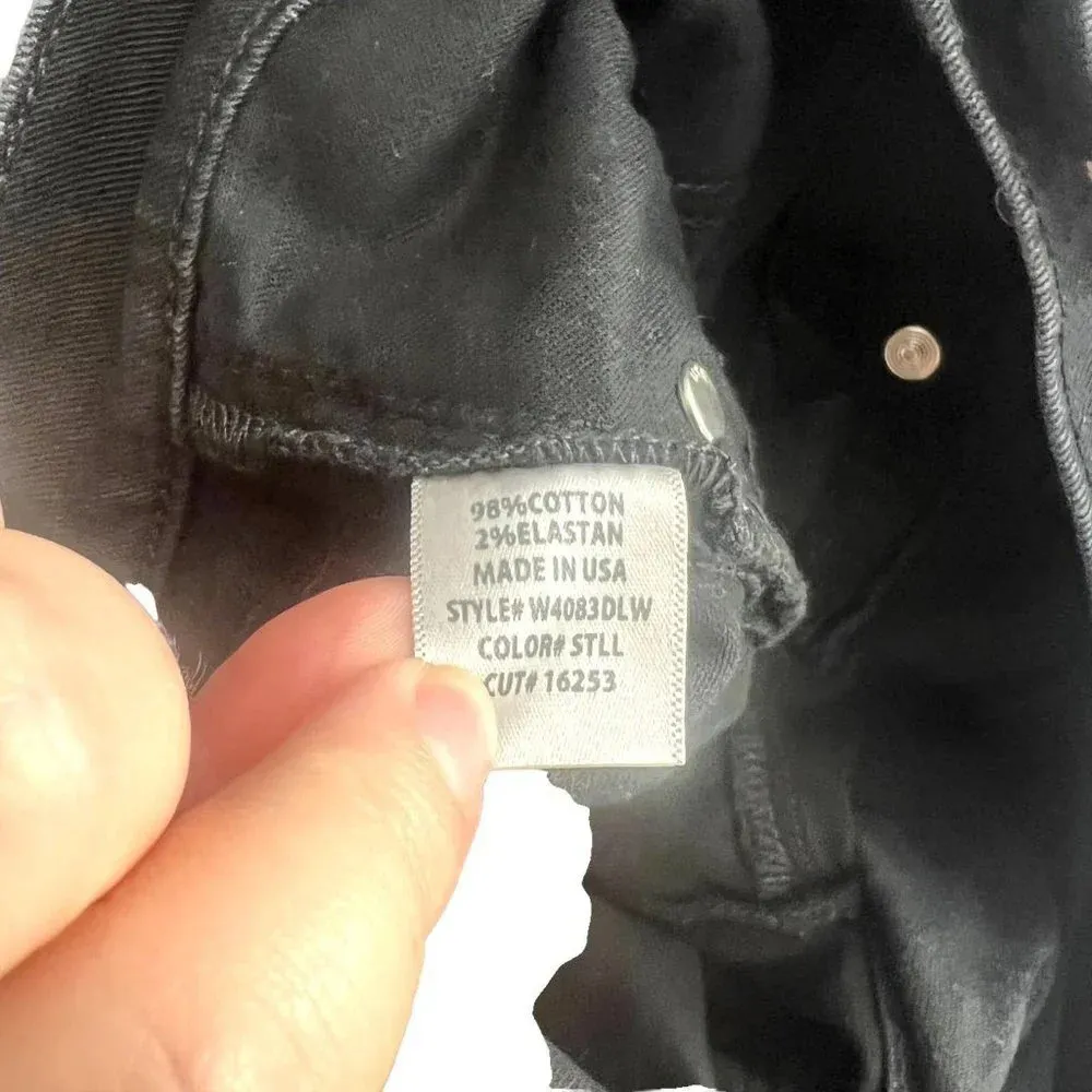 Hudson Riley Grommet Studded Slim Boyfriend Jeans in Stellar Black Size 25‎ - Image 14