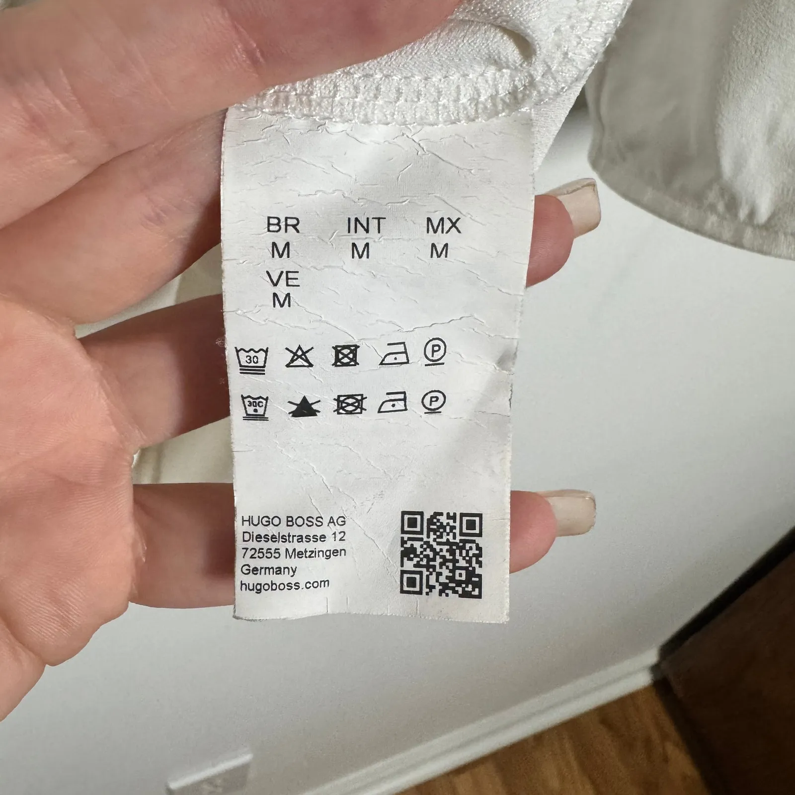 Hugo Boss Top Women's M "Elenka" White 3/4 Sleeve Blouse Quite Luxury Minimal - Image 7