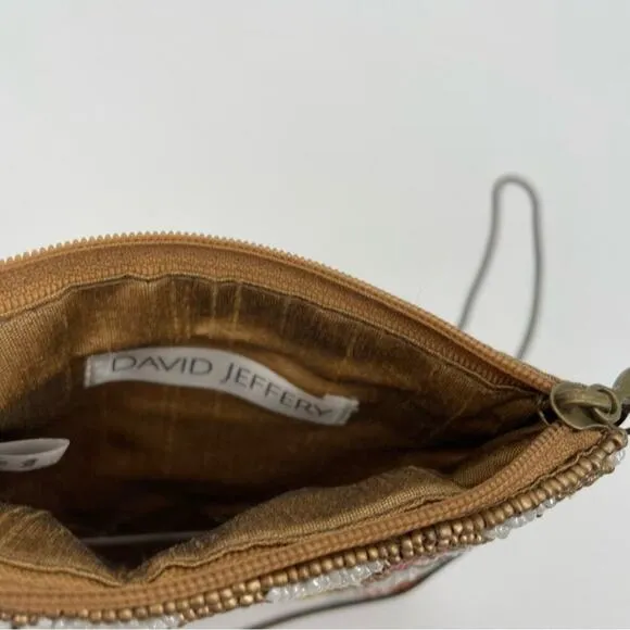 David‎ Jeffery Beaded Crossbody Multi Color Evening Wallet Purse Gold - Image 7