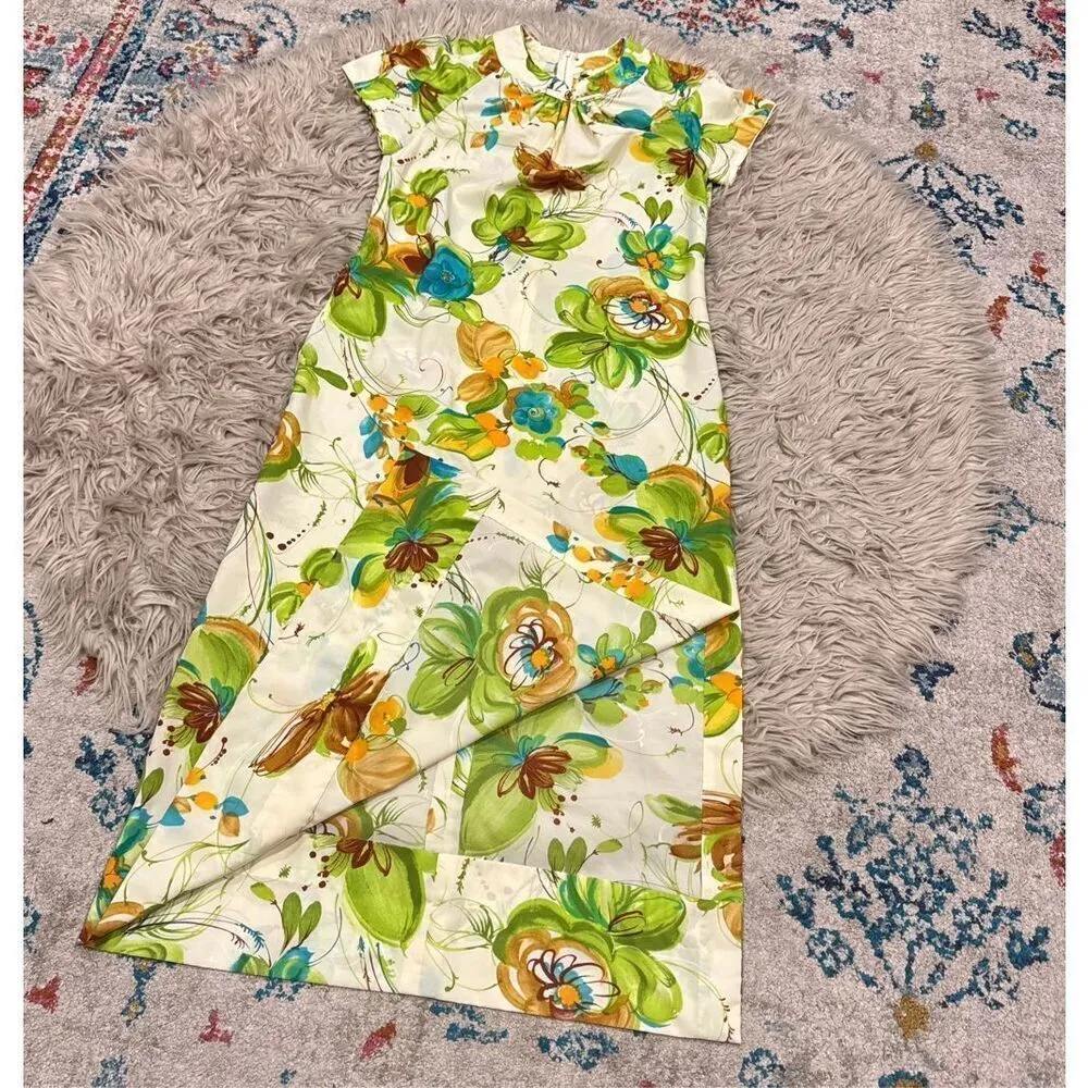 Vintage 1960’s Keliis of Hawaii Dress size 14 Green - Image 4