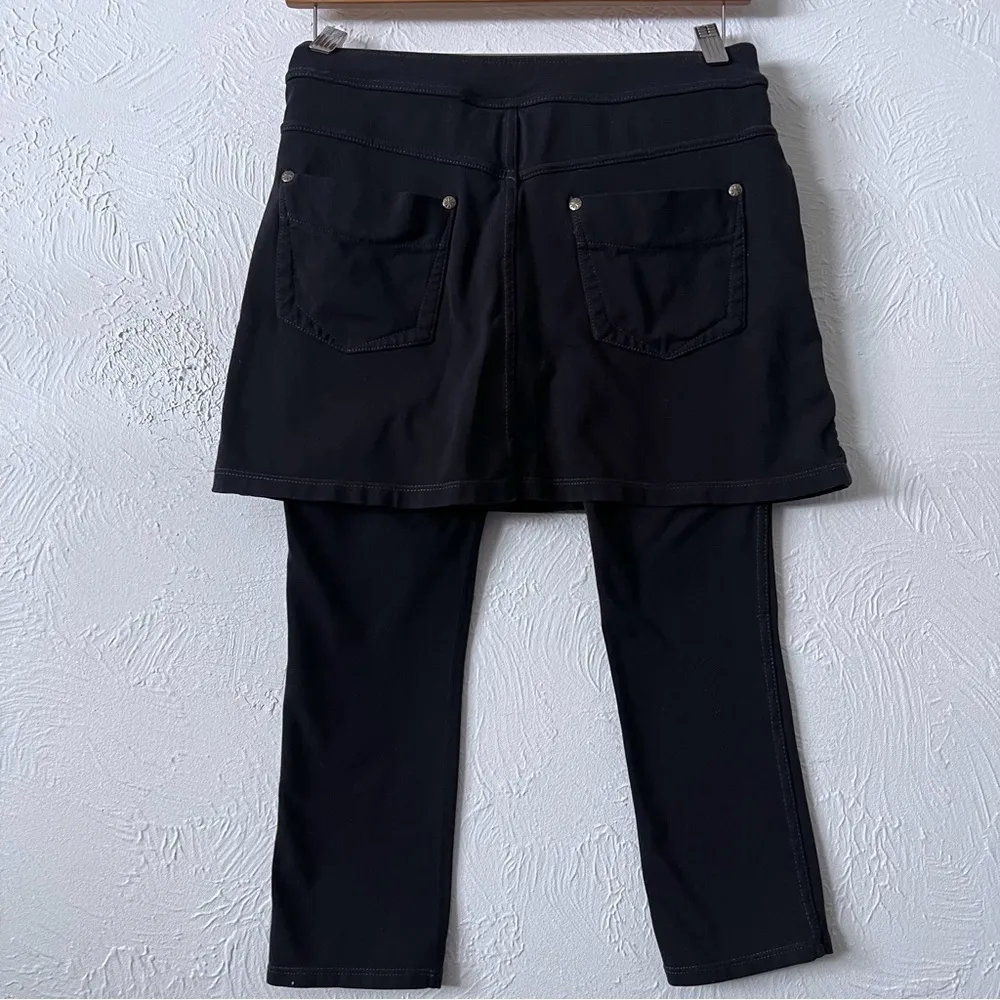 ATHLETA Bettona 2 In 1 Skort Skirt Capri Crop Pants Black Leggings XS - Image 2