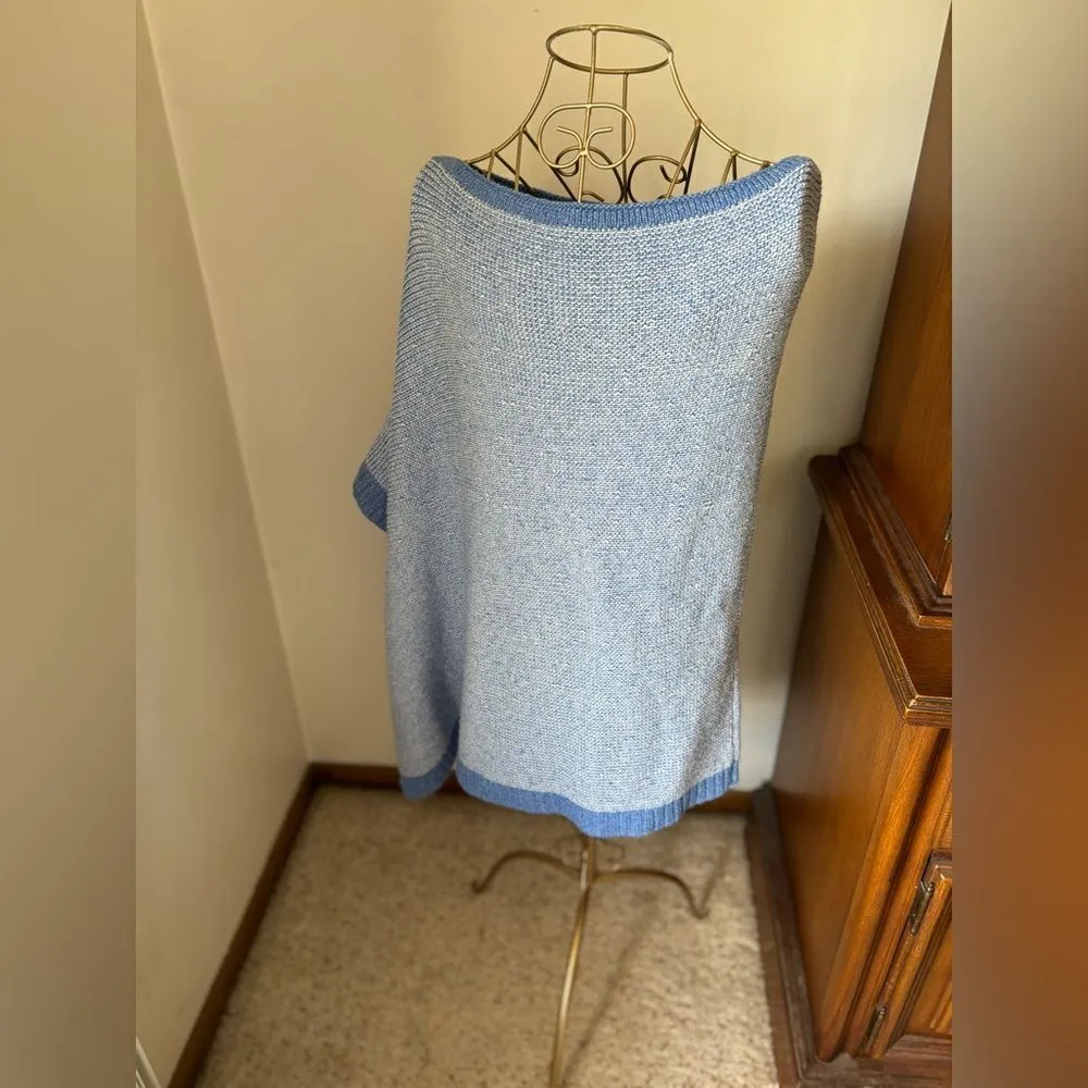 Talbots blue knit wrap M/L 41% cotton - Image 7