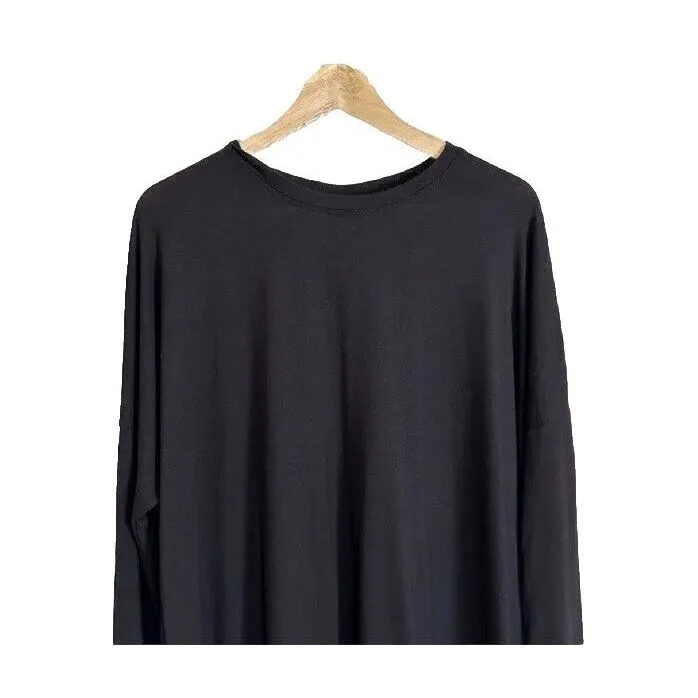 Athleta Medium Cloudlight Asym Shirt Black Dolman Sleeve Top Pullover Athleisure - Image 2