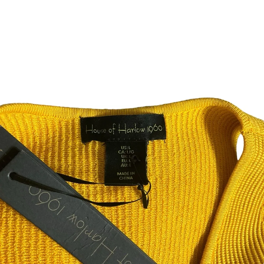 House of Harlow 1960 Ribbed Bodycon Dress in Marigold Size L - Image 13