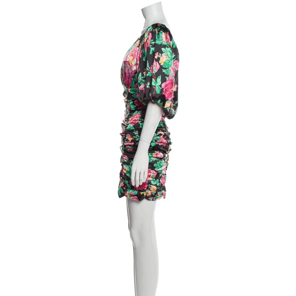 FOR LOVE & LEMONS Jolie Multicolored Floral Smocked Mini Dress Size Medium - Image 4