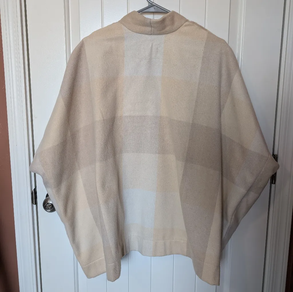 Universal Threads Poncho/Shrug Coat One Size Fits Most Beige Plaid - Image 2