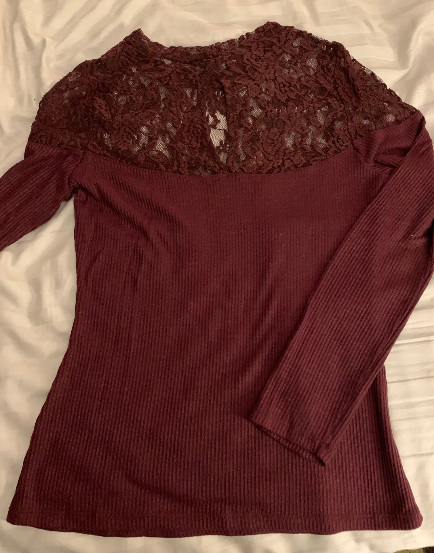 Venus Burgundy Lace Top - Image 2